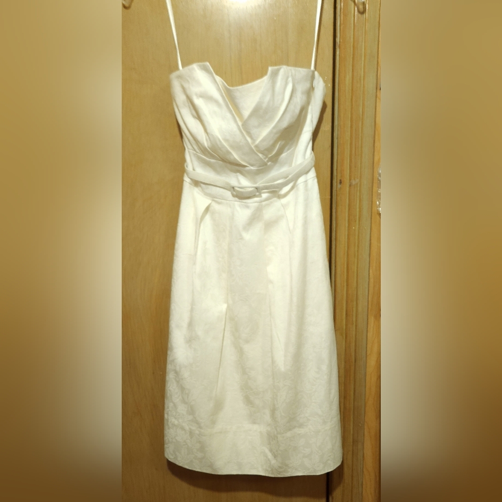 White House Black Market Strapless Cream Dress